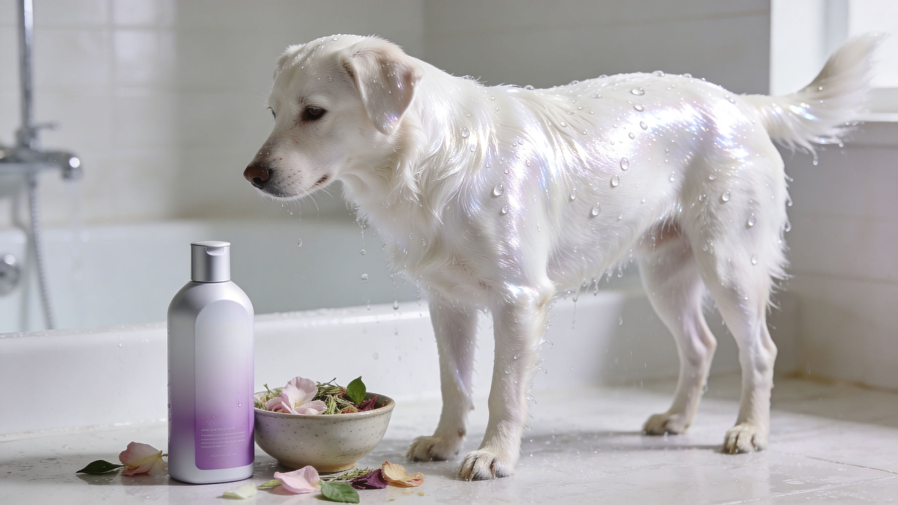Champú perro pelo blanco: piel sana y brillante