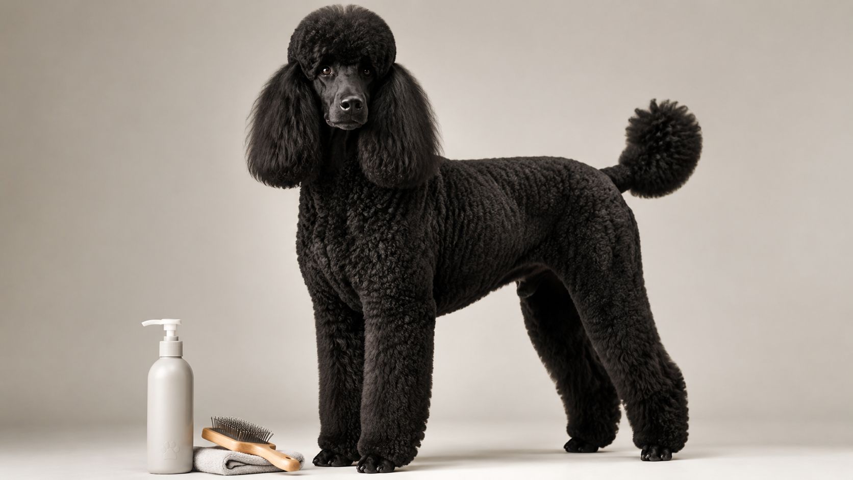Caniche negro gigante: cuidados expertos y pelaje impecable