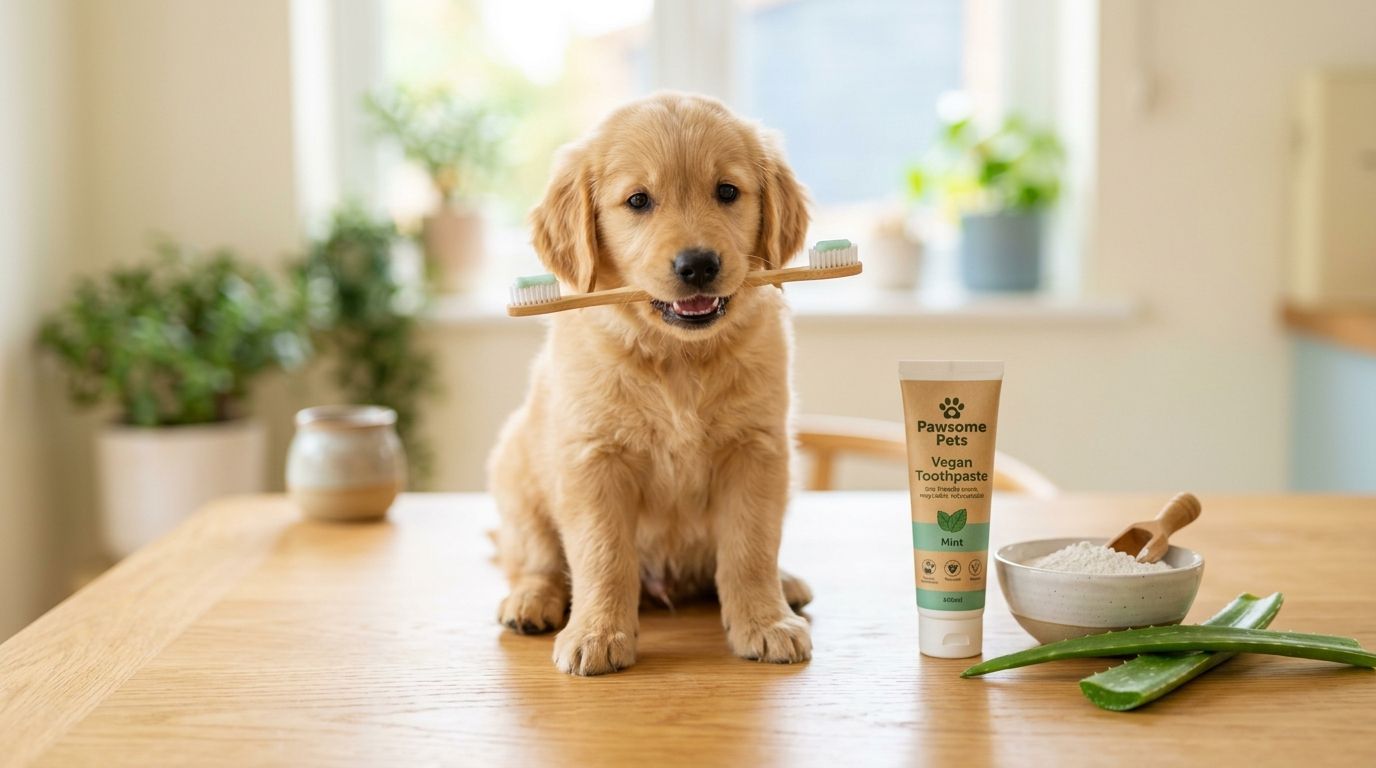 Pasta de dientes vegana para perros: guía de salud oral